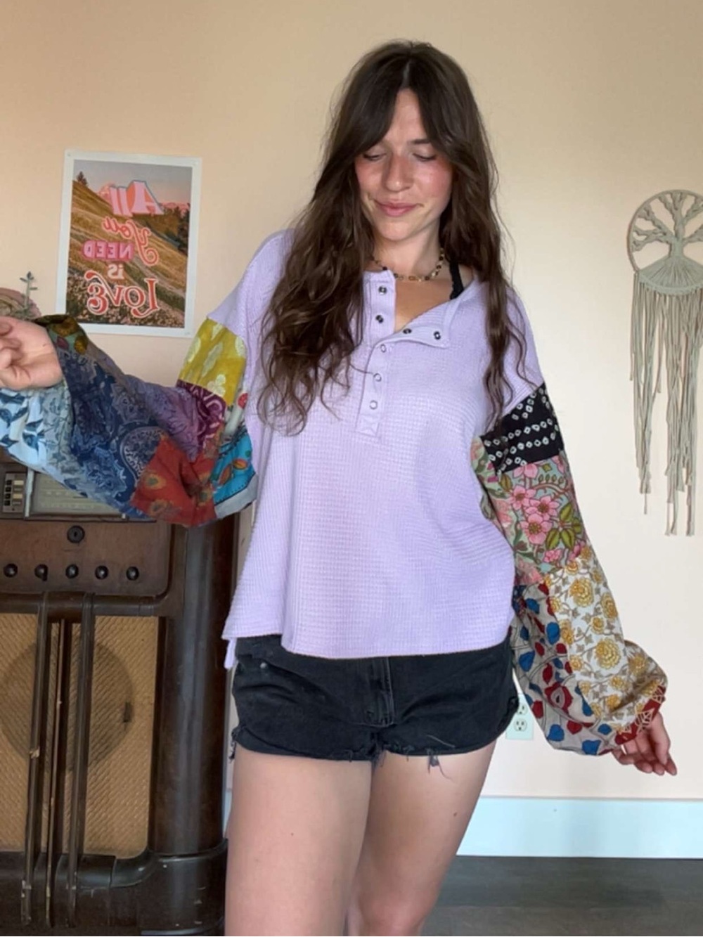 Upcycled Boho Henley